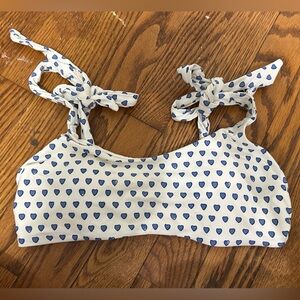Roller rabbit blue heart bikini top - only worn once!!!